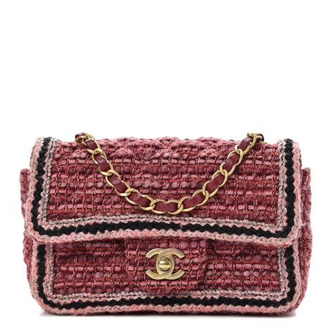 chanel woc quilted tweed bag|Chanel vintage tweed bag.